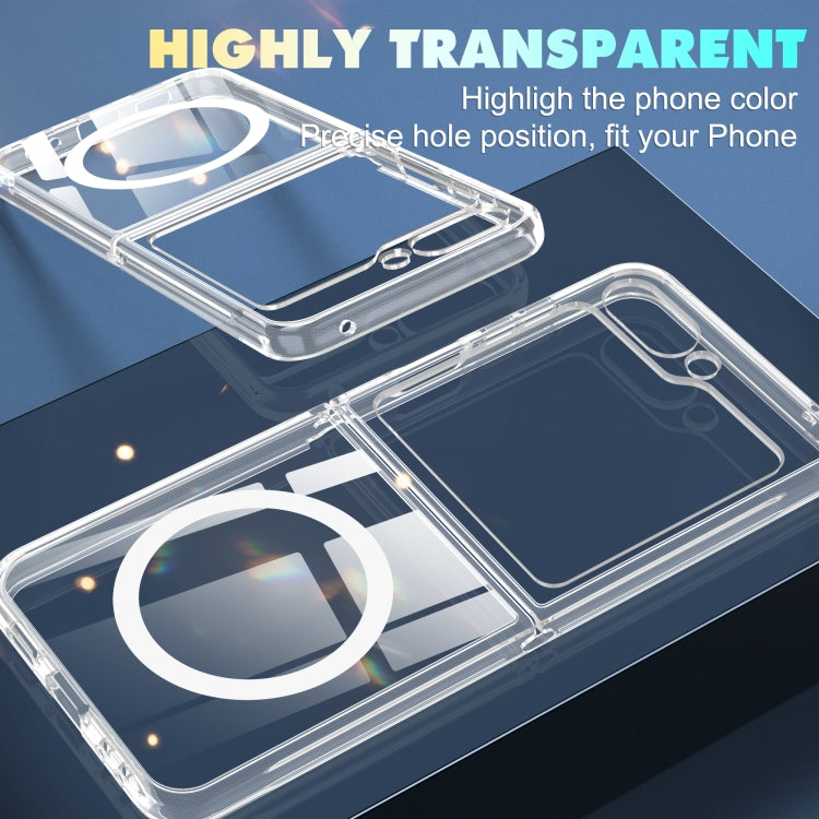 For Samsung Galaxy Z Flip5 5G MagSafe Transparent Shockproof PC Folding Phone Case - Galaxy Z Flip5 Cases by buy2fix | Online Shopping UK | buy2fix