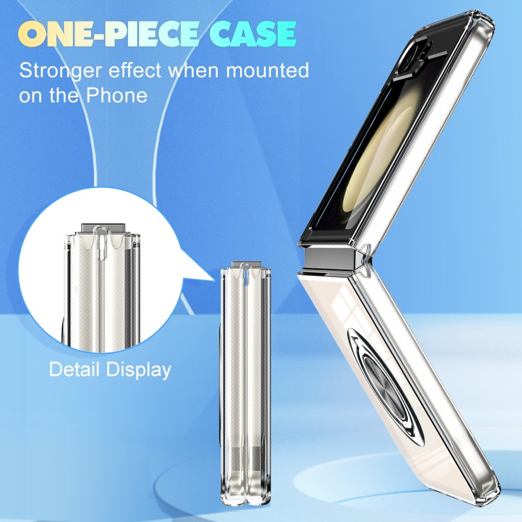 For Samsung Galaxy Z Flip5 5G MagSafe Transparent PC Folding Phone Case with Ring Holder - Galaxy Z Flip5 Cases by buy2fix | Online Shopping UK | buy2fix