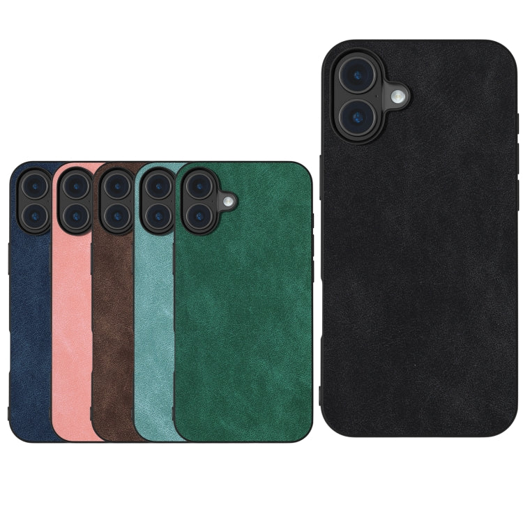 For iPhone 16 Plus Black Frame PU Leather Full Coverage Phone Case(Black) - iPhone 16 Plus Cases by buy2fix | Online Shopping UK | buy2fix