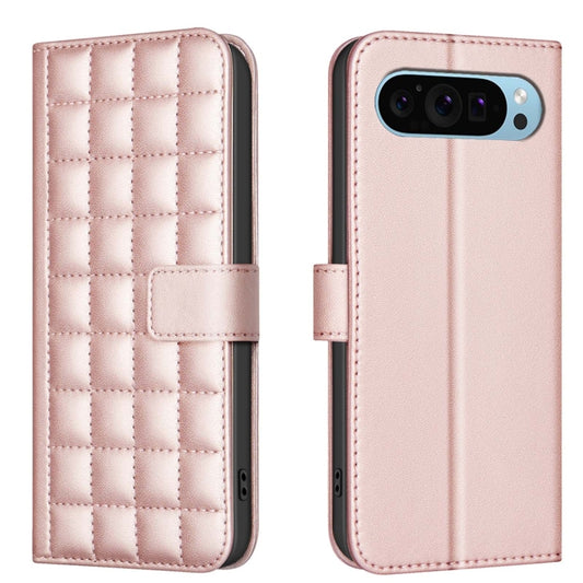 For Google Pixel 9 Square Texture Leather Phone Case(Rose Gold) - Google Cases by buy2fix | Online Shopping UK | buy2fix