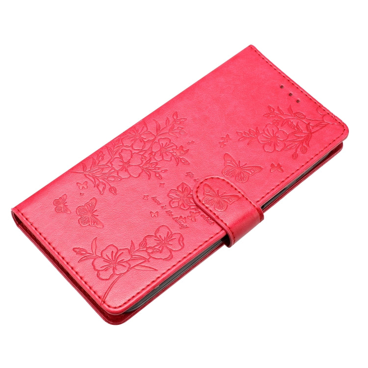 For Blackview A53 / A53 Pro Butterflies and Flowers Leather Phone Case(Red) - More Brand by buy2fix | Online Shopping UK | buy2fix