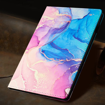 For iPad Pro 11 2024 Marble Litchi Leather Smart Tablet Case(Pink Blue) - iPad Pro 11 2024 Cases by buy2fix | Online Shopping UK | buy2fix