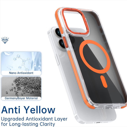 For iPhone 15 Pro Magsafe Dual-Color Transparent Black Full Coverage Phone Case(White) - iPhone 15 Pro Cases by buy2fix | Online Shopping UK | buy2fix