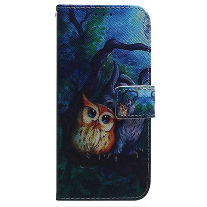 For Samsung Galaxy S25 5G Coloured Drawing Flip Leather Phone Case(Oil Painting Owl) - Galaxy S25 5G Cases by buy2fix | Online Shopping UK | buy2fix