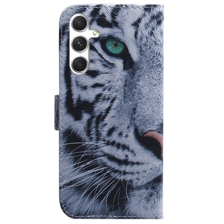 For Samsung Galaxy S25 5G Coloured Drawing Flip Leather Phone Case(Tiger) - Galaxy S25 5G Cases by buy2fix | Online Shopping UK | buy2fix