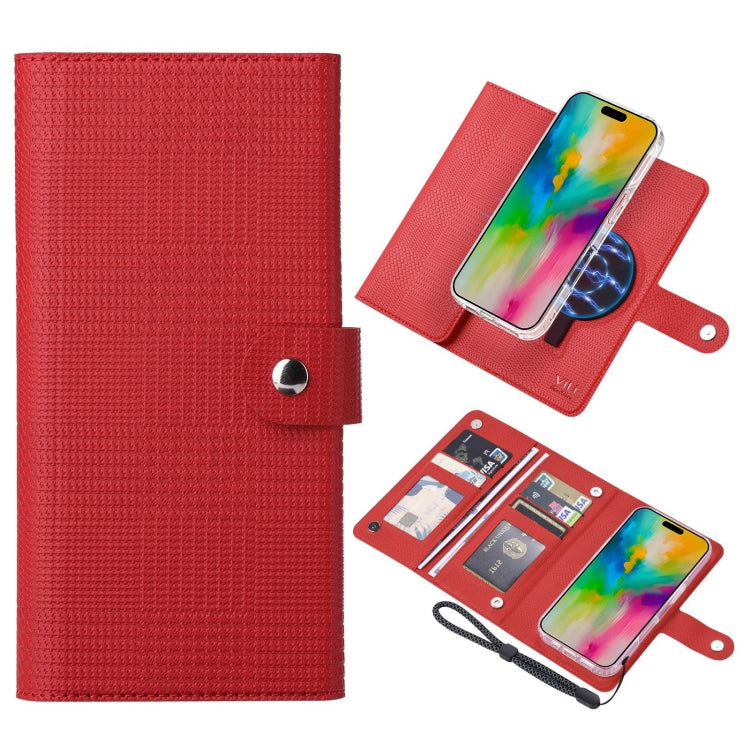 For iPhone 16 Pro ViLi GHA-C Series RFID MagSafe Magnetic Flip Leather Phone Case(Red) - iPhone 16 Pro Cases by ViLi | Online Shopping UK | buy2fix