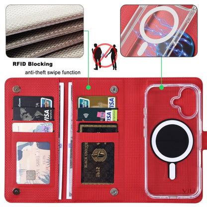 For iPhone 16 Pro Max ViLi GHA-C Series RFID MagSafe Magnetic Flip Leather Phone Case(Red) - iPhone 16 Pro Max Cases by ViLi | Online Shopping UK | buy2fix