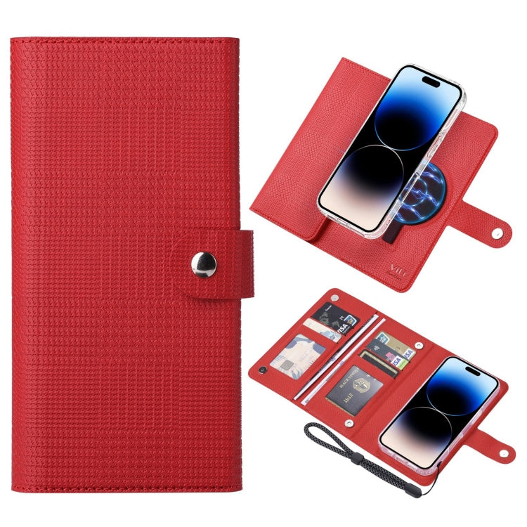 For iPhone 14 Pro ViLi GHA-C Series RFID MagSafe Magnetic Flip Leather Phone Case(Red) - iPhone 14 Pro Cases by ViLi | Online Shopping UK | buy2fix