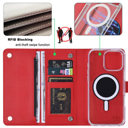 For iPhone 16 ViLi GHB-C Series RFID MagSafe Magnetic Flip Leather Phone Case(Red) - iPhone 16 Cases by ViLi | Online Shopping UK | buy2fix