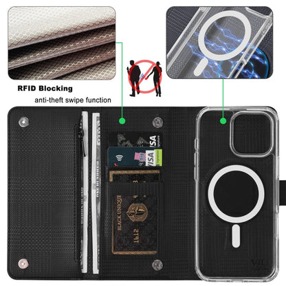 For iPhone 14 Pro Max ViLi GHB-C Series RFID MagSafe Magnetic Flip Leather Phone Case(Black) - iPhone 14 Pro Max Cases by ViLi | Online Shopping UK | buy2fix