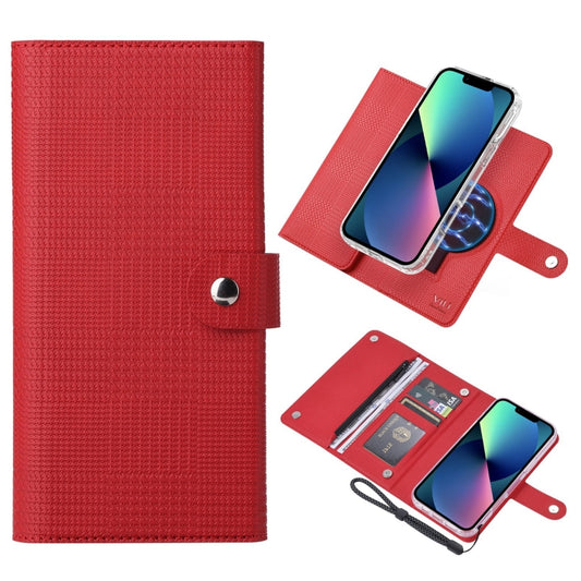 For iPhone 13 ViLi GHB-C Series RFID MagSafe Magnetic Flip Leather Phone Case(Red) - iPhone 13 Cases by ViLi | Online Shopping UK | buy2fix