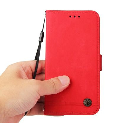 For Redmi K70 Ultra Skin Feel Life Tree Metal Button Leather Phone Case(Red) - Xiaomi Cases by buy2fix | Online Shopping UK | buy2fix