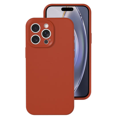 For iPhone 16 Pro Precise Hole Liquid Silicone Jelly Color Full Coverage Phone Case(Caramel Brown) - iPhone 16 Pro Cases by buy2fix | Online Shopping UK | buy2fix