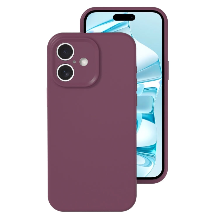 For iPhone 16 Plus Precise Hole Liquid Silicone Jelly Color Full Coverage Phone Case(Plum Colored) - iPhone 16 Plus Cases by buy2fix | Online Shopping UK | buy2fix