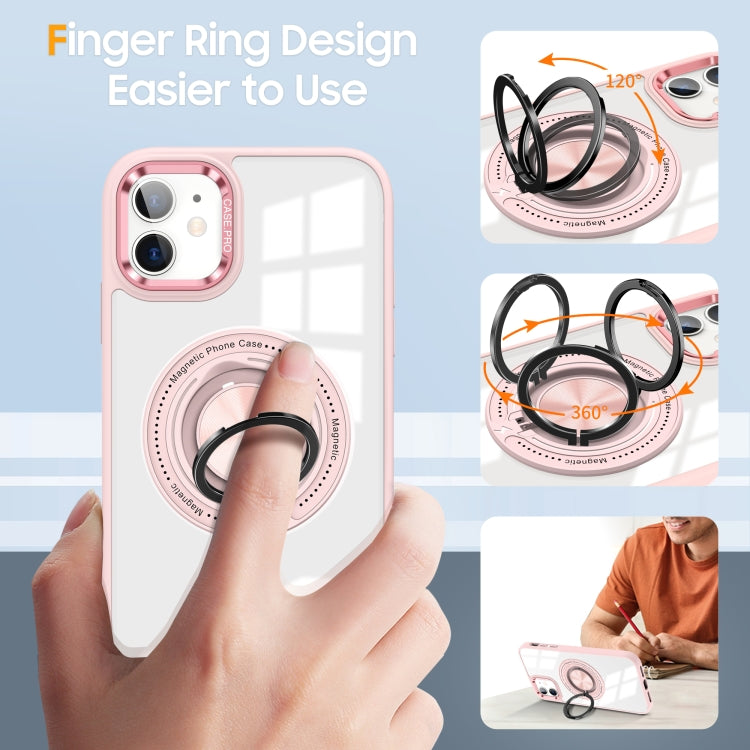 For iPhone 16 Plus Magnetic Rotating Ring Holder Phone Case(Pink) - iPhone 16 Plus Cases by buy2fix | Online Shopping UK | buy2fix