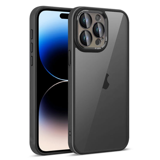 For iPhone 14 Pro Max Colorful Armor Lens Film Translucent Phone Case(Black) - iPhone 14 Pro Max Cases by buy2fix | Online Shopping UK | buy2fix