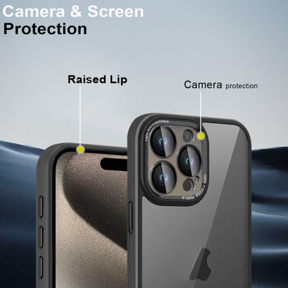 For iPhone 15 Pro Max Colorful Armor Lens Film Translucent Phone Case(Grey) - iPhone 15 Pro Max Cases by buy2fix | Online Shopping UK | buy2fix