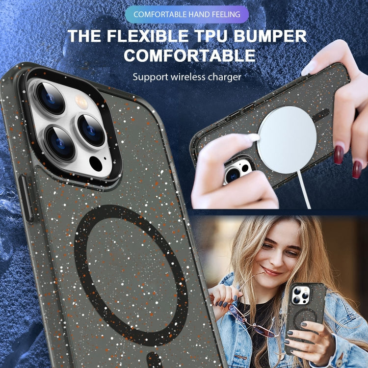 For iPhone 13 Pro Colorful Ink-splash Magsafe PC Hybrid TPU Phone Case(Black) - iPhone 13 Pro Cases by buy2fix | Online Shopping UK | buy2fix