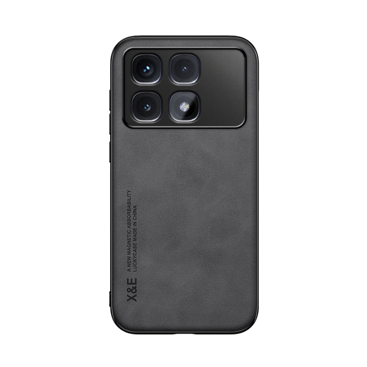 For Redmi K70 Ultra Skin Feel Magnetic Leather Back Phone Case(Dark Grey) - Xiaomi Cases by buy2fix | Online Shopping UK | buy2fix