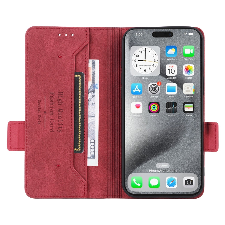 For iPhone 16 Pro Magnetic Clasp Leather Phone Case(Red) - iPhone 16 Pro Cases by buy2fix | Online Shopping UK | buy2fix