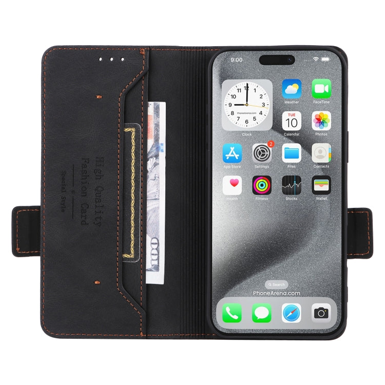 For iPhone 16 Pro Max Magnetic Clasp Leather Phone Case(Black) - iPhone 16 Pro Max Cases by buy2fix | Online Shopping UK | buy2fix