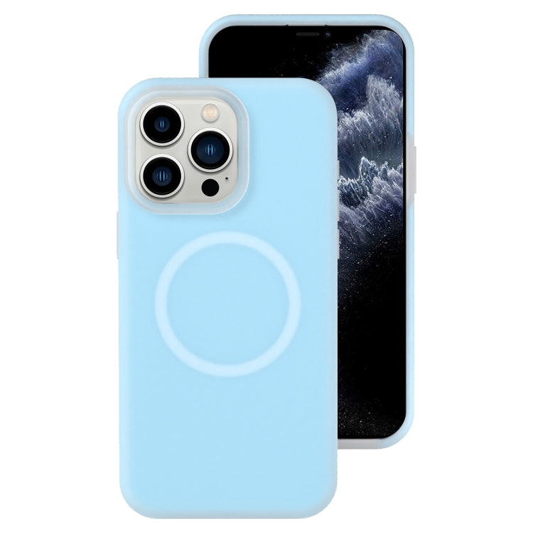 For iPhone 11 Pro Max Jelly Liquid Silicone MagSafe Magnetic Phone Case(Blue) - iPhone 11 Pro Max Cases by buy2fix | Online Shopping UK | buy2fix