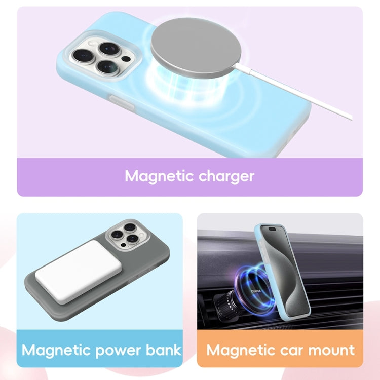 For iPhone 12 Jelly Liquid Silicone MagSafe Magnetic Phone Case(Berry Powder) - iPhone 12 / 12 Pro Cases by buy2fix | Online Shopping UK | buy2fix