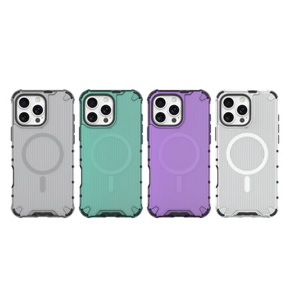 For iPhone 16 Plus Grating Airbag Shockproof MagSafe Frosted Phone Case(Purple) - iPhone 16 Plus Cases by buy2fix | Online Shopping UK | buy2fix