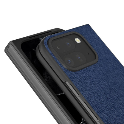 For Google Pixel 9 Pro Fold ABEEL Genuine Leather Luolai Series Phone Case(Dark Blue) - Google Cases by buy2fix | Online Shopping UK | buy2fix