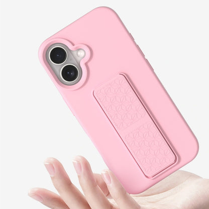 For iPhone 16 Pro Liquid Silicone Holder Phone Case(Brilliant Pink) - iPhone 16 Pro Cases by buy2fix | Online Shopping UK | buy2fix