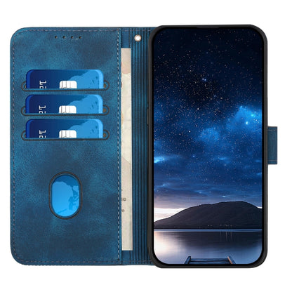 For Google Pixel 9 Pro XL YX0080 Grid Butterfly Embossed Pattern Flip Leather Phone Case with Lanyard(Dark Blue) - Google Cases by buy2fix | Online Shopping UK | buy2fix