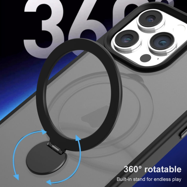 For iPhone 13 Pro 360 Degree Rotating MagSafe Magnetic Bracket Frosted Phone Case(Royal Blue) - iPhone 13 Pro Cases by buy2fix | Online Shopping UK | buy2fix