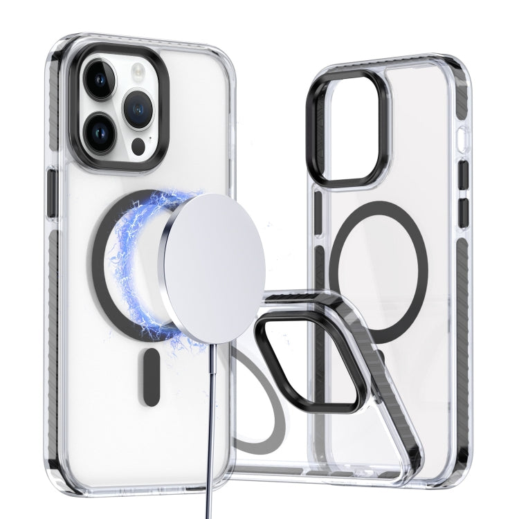 For iPhone 14 Pro Two-color TPU Hybrid PC MagSafe Phone Case(Black) - iPhone 14 Pro Cases by buy2fix | Online Shopping UK | buy2fix