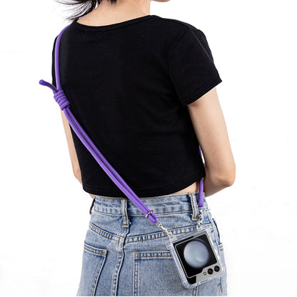 For Samsung Galaxy Z Flip5 GKK Airbag Hinge Full Coverage Phone Case with Crossbody Rope(Purple) - Galaxy Z Flip5 Cases by GKK | Online Shopping UK | buy2fix