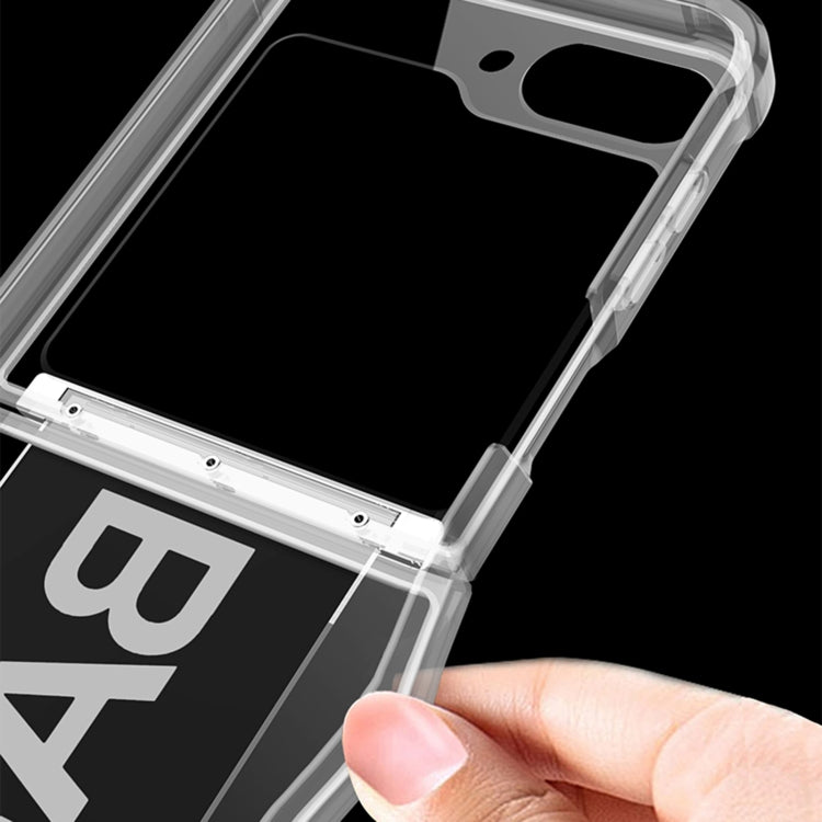 For Samsung Galaxy Z Flip6 GKK Clear Airbag Wristband Holder Phone Case(Transparent Red) - Galaxy Z Flip6 5G Cases by GKK | Online Shopping UK | buy2fix