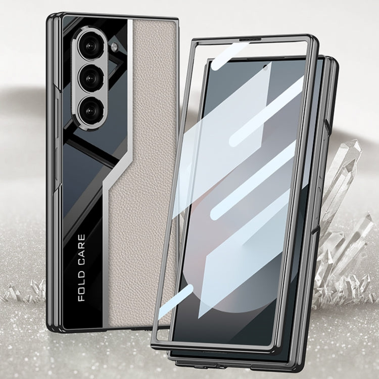 For Samsung Galaxy Z Fold6 GKK Integrated Plating TPU + Leather Supercar Full Coverage Phone Case(Black) - Galaxy Z Fold6 5G Cases by GKK | Online Shopping UK | buy2fix