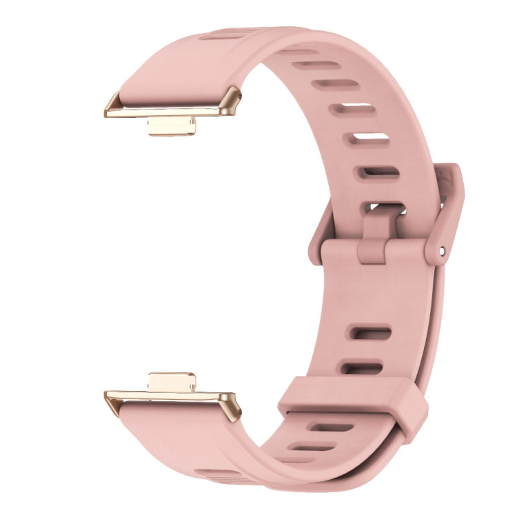 For Huawei Watch Fit3 MIJOBS Flat Hole Silicone Watch Band(Pink Rose Gold) - Watch Bands by MIJOBS | Online Shopping UK | buy2fix