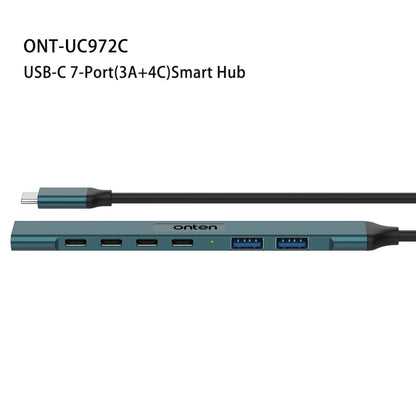 Onten UC972C 7 in 1 USB-C / Type-C to USB3.0 + USB2.0x2 + Type-Cx4 HUB Docking Station(Pine Green) - USB HUB by Onten | Online Shopping UK | buy2fix