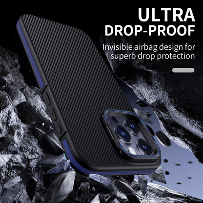 For iPhone 16 Pro Carbon Fiber Texture Lens Holder TPU Phone Case(Black) - iPhone 16 Pro Cases by buy2fix | Online Shopping UK | buy2fix