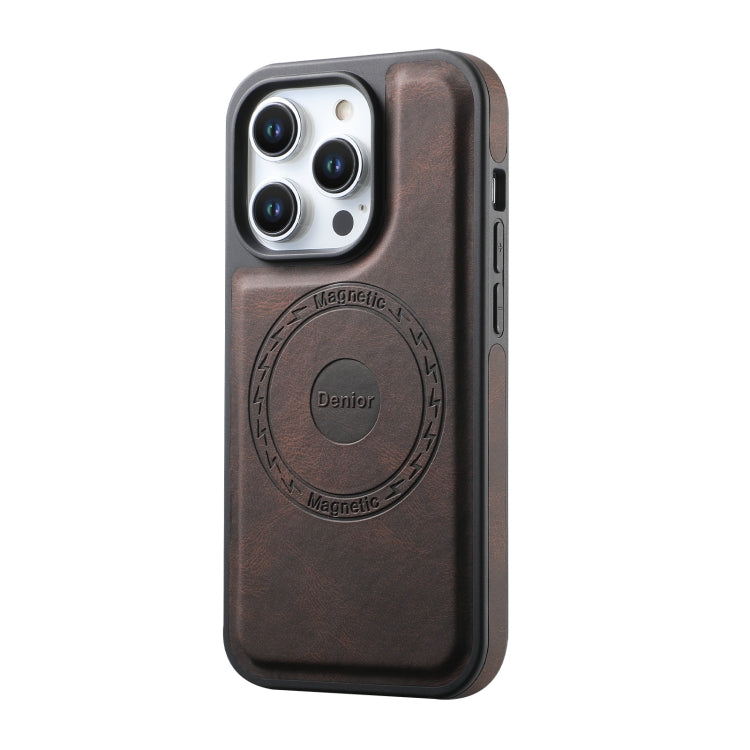 For iPhone 15 Denior A13 Skin Feel MagSafe Phone Case(Brown) - iPhone 15 Cases by Denior | Online Shopping UK | buy2fix