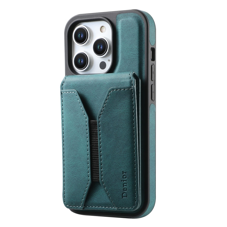 For iPhone 15 Plus / 14 Plus Denior D17 Skin Feel MagSafe Detachable Card Slot Phone Case(Blue) - iPhone 15 Plus Cases by Denior | Online Shopping UK | buy2fix