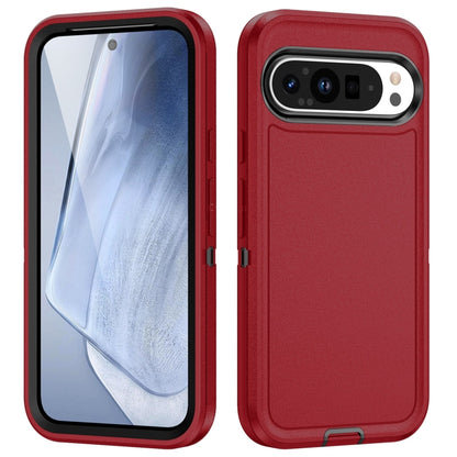 For Google Pixel 9 Life Waterproof Rugged PC + Silicone Phone Case(Red + Black) - Google Cases by buy2fix | Online Shopping UK | buy2fix