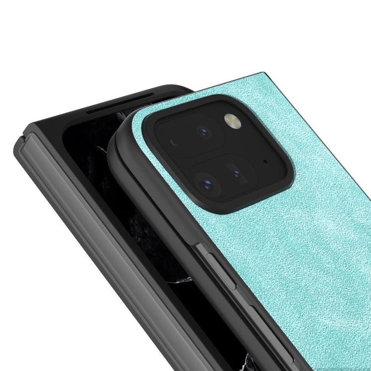 For Google Pixel 9 Pro Fold Black Frame PU Leather Full Coverage Phone Case(Light Blue) - Google Cases by buy2fix | Online Shopping UK | buy2fix