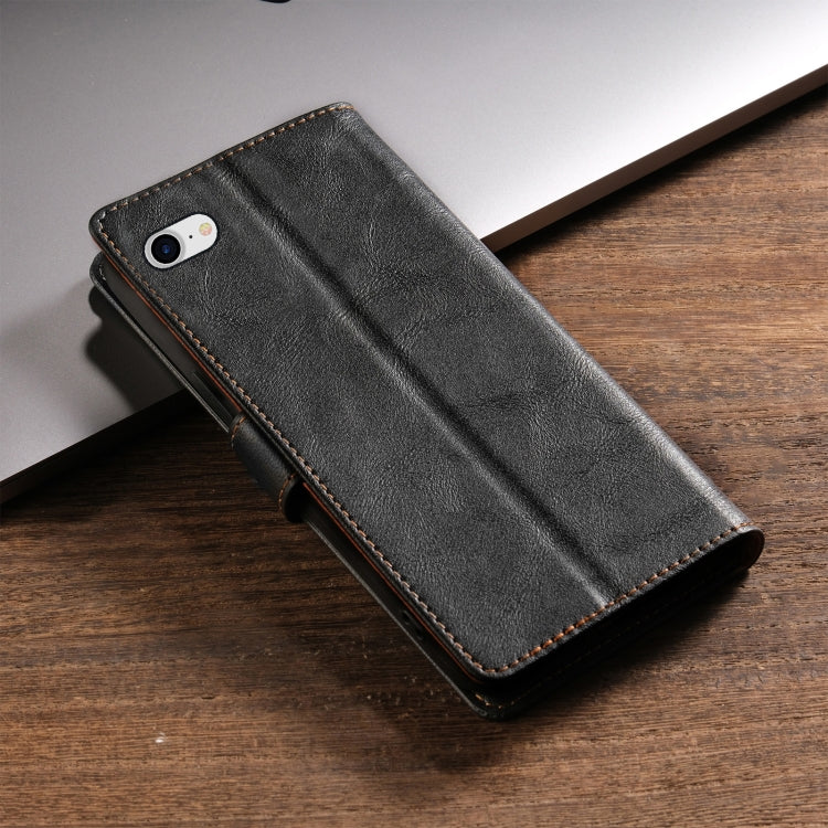 For iPhone SE 2024 N.BEKUS CSJ-P1 Solid Color Leather Phone Case(Black) - More iPhone Cases by N.BEKUS | Online Shopping UK | buy2fix