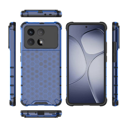 For Redmi K70 Ultra 5G Global Honeycomb Shockproof Phone Case(Blue) - Xiaomi Cases by buy2fix | Online Shopping UK | buy2fix