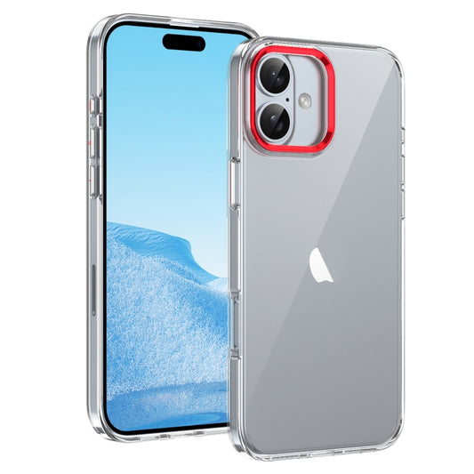 For iPhone 16 Ice Feel HD Transparent PC Full Coverage Phone Case(Red) - iPhone 16 Cases by buy2fix | Online Shopping UK | buy2fix