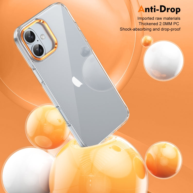 For iPhone 16 Plus Ice Feel HD Transparent PC Full Coverage Phone Case(Orange) - iPhone 16 Plus Cases by buy2fix | Online Shopping UK | buy2fix