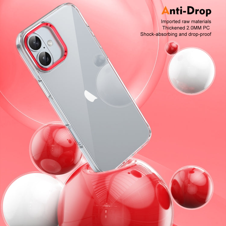 For iPhone 16 Plus Ice Feel HD Transparent PC Full Coverage Phone Case(Red) - iPhone 16 Plus Cases by buy2fix | Online Shopping UK | buy2fix