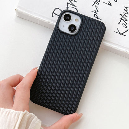 For iPhone 16 Plus Weave Texture TPU Phone Case(Black) - iPhone 16 Plus Cases by buy2fix | Online Shopping UK | buy2fix