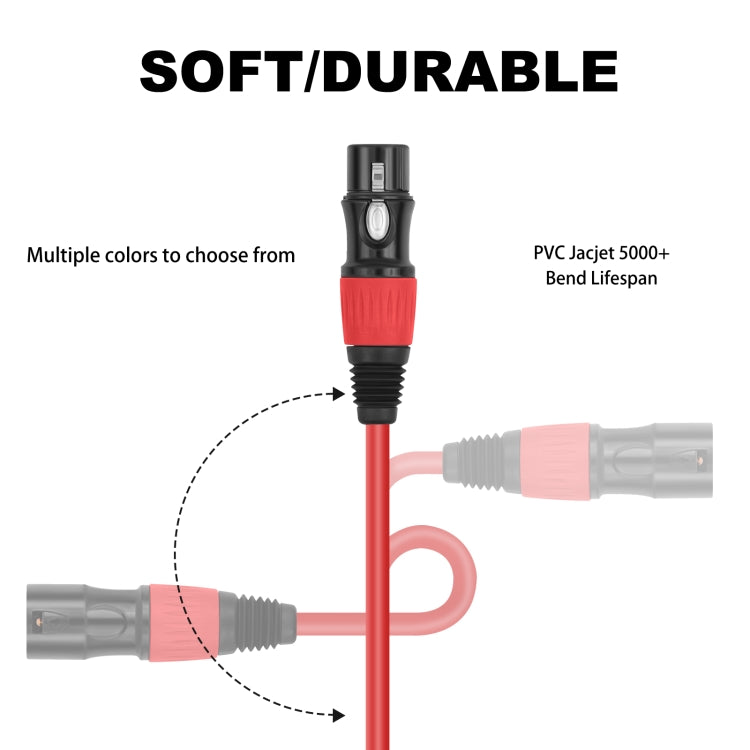 JC1015 XLR 3pin Male to Female Audio Cable, Length:3m(Purple) - Microphone Audio Cable & Connector by buy2fix | Online Shopping UK | buy2fix